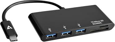 Hub Usb Type-C 5 En 1 3xusb Sd Micro Sd V7uc3u-Hub-Blk-1e Noir