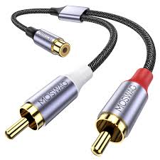 Cable Audio Y Splitter 1m/2f 3.5mm Blanc Or