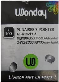 Punaises 3 pointes acier wonday (x50)