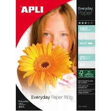 Papier photo A4 evryday 180g/m2 APLI 20 feuilles