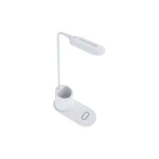 Lampe chevet/bureau à LED avec charge à induction QI 10w Blanc