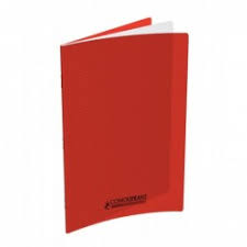 Cahier 24x32 petit carreaux polypro rouge 96p