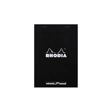 Bloc note Rhodia noir 80p A4 N°19 Perforer 5x5  80g