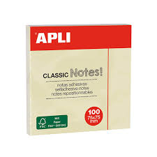 Bloc Notes APLI Classic Notes 400 75x75mm Jaunes