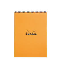 Bloc note Rhodia orange 80p A4 N°20 Perforer 5x5  80g