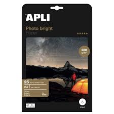 Papier photo A brillant 280g/m2 APLI 25 feuilles