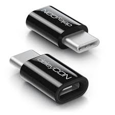 Adaptateur USB type-c male/micro usb femele deleyCON noir