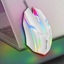Souris filaire Gamer SKYLION F1 RGB LED blanc