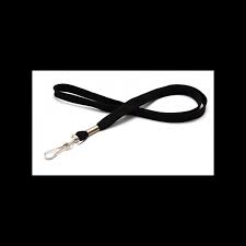 Cordon tour de cou pour Badge largeur 12 mm avec mousqueton métal Noir