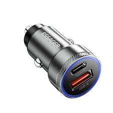 Chargeur Auto USB-C/USB-A 2.0 ESSAGER QC PD 54w 24v Noir