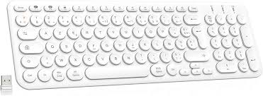 Clavier sans fil multi bluatooth AZERTY IOS/Android/Windows Blanc