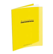 Cahier grand carreaux 17x22 polypro jaune 32p