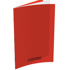 Cahier scolaire piqures 90g 24x32 rouge polypro