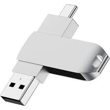 Cle Usb 64go Usb 2.0& Usb-c Flash Drive Blanc