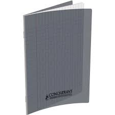 Cahier scolaire piqûres 96 pages 90g 24x32 polyro gris