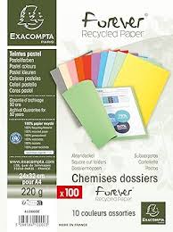 Chemises à dossiers Forever 24x32  Multicouleurs 220g  (x100)