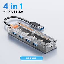 Hub USB 4 en 1 ASOMETATEBOU Transparent Mecha Series USB-C/4USB-A Transparent