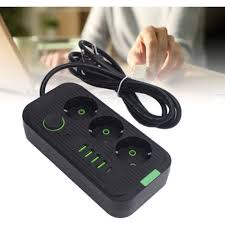 Multiprise 3 AC + 4 USB-A + 1 USB-C POWER STRIP F09U Noir