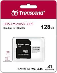 Carte Mem Micro Sd 128Go Transcend + Adaptateur