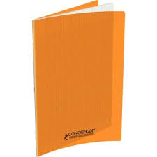 Cahier scolaire piqûres 96 pages 90g 24x32 polypro orange
