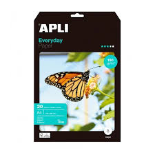 Papier photo A4 evryday 180g/m2 APLI 20 feuilles