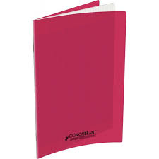 Cahier scolaire piqures 90g 24x32 rose polypro 192p