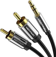 Cable Jack 3,5mm Male/2 Rca Male Vention 1,5 Metre Gris/Noir