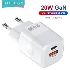 Chargeur USB-A/USB-C KUULAA 20W GaN PD Blanc