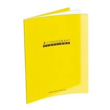 Cahier grand carreaux 17x22 polypro jaune 32p