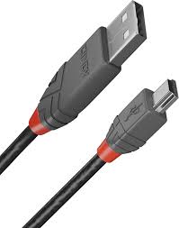 Cable Usb 2.0/Mini Usb O,5m Lindy Noir/Gris