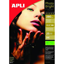 Papier photo A brillant 280g/m2 APLI 25 feuilles