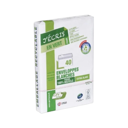 Enveloppes Sans Fenêtre Blanches "J'écris" 114x162mm Gpv France (X40)