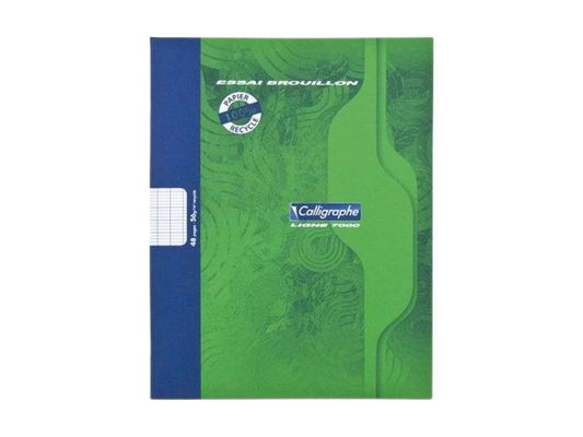 Cahier d'essai brouillon 17x22 96p 56g/m2