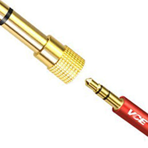 Adaptateur Jack 6,5mm Male/3,5mm Femele Haute-Qualite Samzhe Or