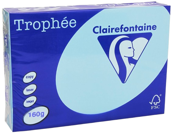 Ramette de papier trophee A4 160g bleu royal 250f (x1)