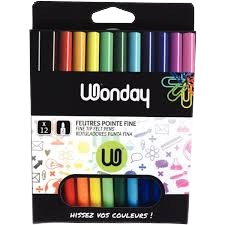 feutre coloriage pointe fine Assx12 wonday