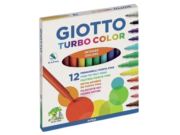 Feutres lavables giotto turbo color x12