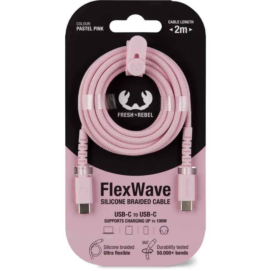Cable USB-C male/USB-C charge rapide TOOCKI 1.2M ROSE