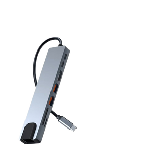 Hub USB 8 en 1 Type-C USB-A Cartes SD Micro SD jack 3,5mm + adaptateur