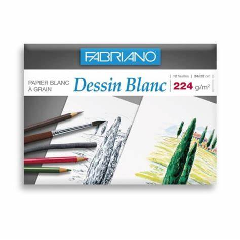 Pochette Dessin Blanc 24x32 224g/M Fabriano