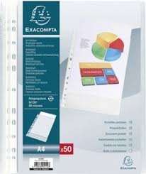 Pochette perforees a4 graine x50 exacompta