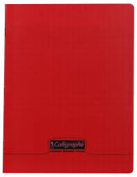 Cahier grand carreaux 17x22 polypro rouge 96p