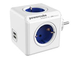 Multiprise Powercube Original Usb 4 Prises 220v 2usb 2.0 Bleu/Blanc
