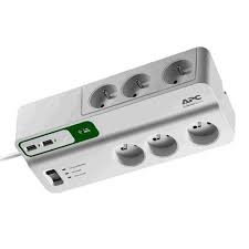 Bloc parafoudre APC 6 prises 230V Blanc