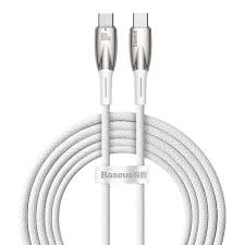 Cable USB-C male/USB-C male BASEUS CADH000802 Glimmer Series 100w 2m Blanc
