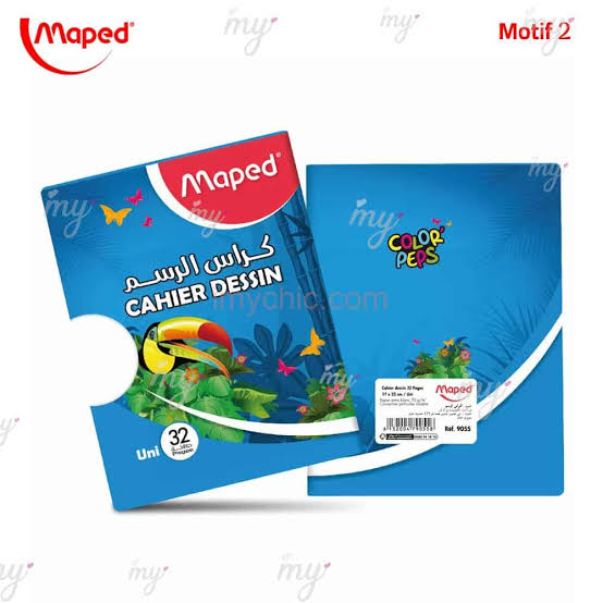 CAHIER DESSIN 90GR17X22 32P UNI 300MIC ASSORTIS