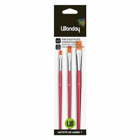 Set de 3 pinceaux plats n° 6, 10 et 14