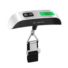 Balance Pèse-bagage électronique portable avec écran LCD 50kg Gris/Noir