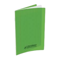 Cahier grand carreaux 17x22 polypro 32p vert 90g