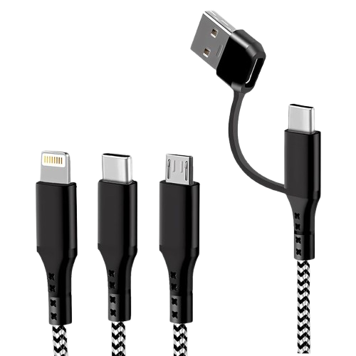 Kit multi USB 5 en 1 avec cable USB-C/USB-C 3A TOOCKI Noir